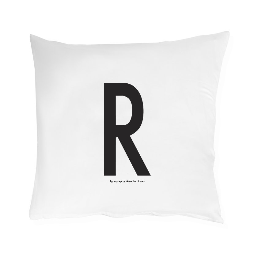 Design Letters kussenhoes 60 x 50 cm. R | Scandinavisch Interieur | Kussenslopen | Zwart