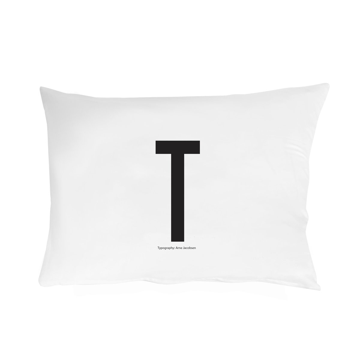 Design Letters kussenhoes 70 x 50 cm. T | Scandinavisch Interieur | Kussenslopen | Wit