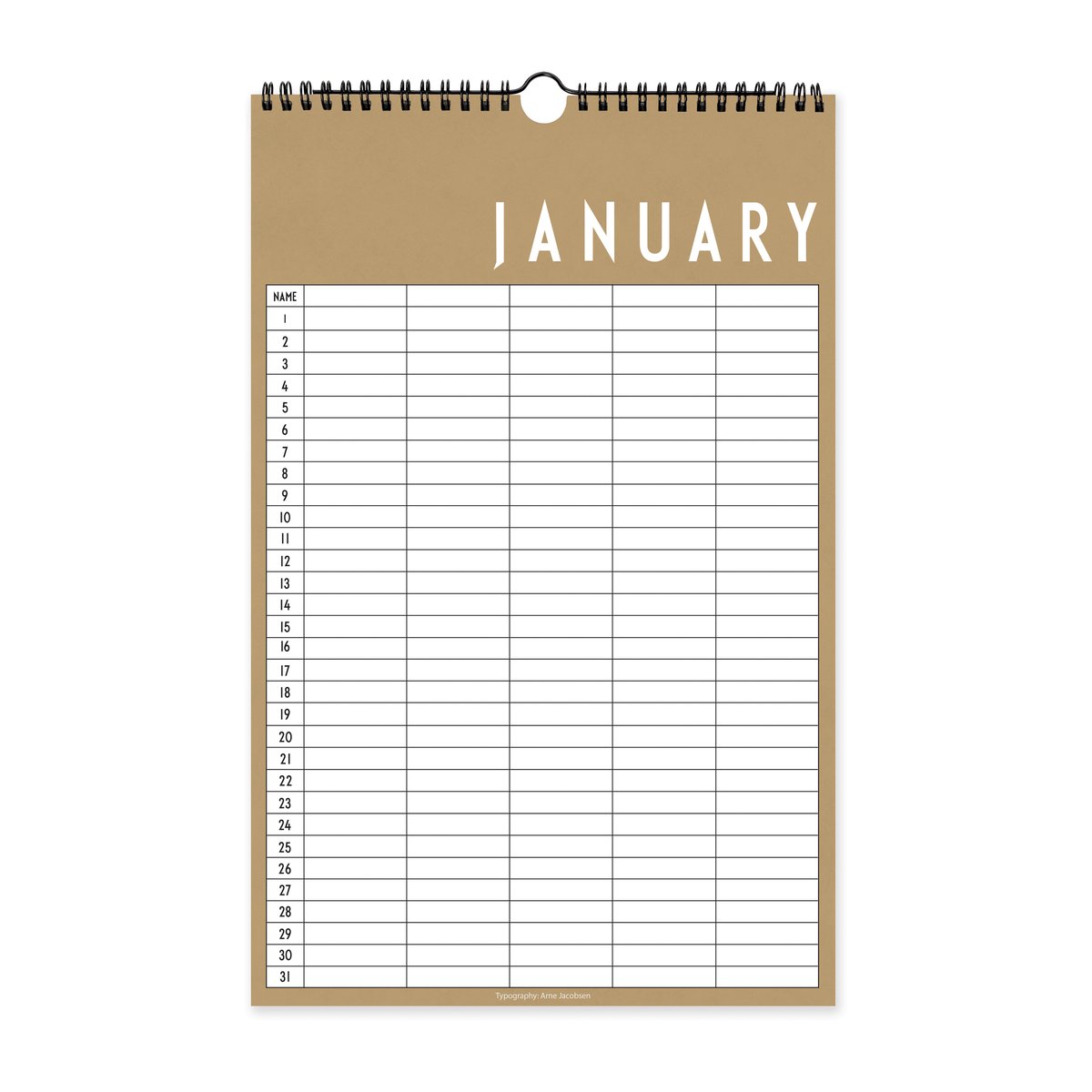 Design Letters maandkalender Beige | Scandinavisch Interieur | Kalenders & notitieboeken | Beige