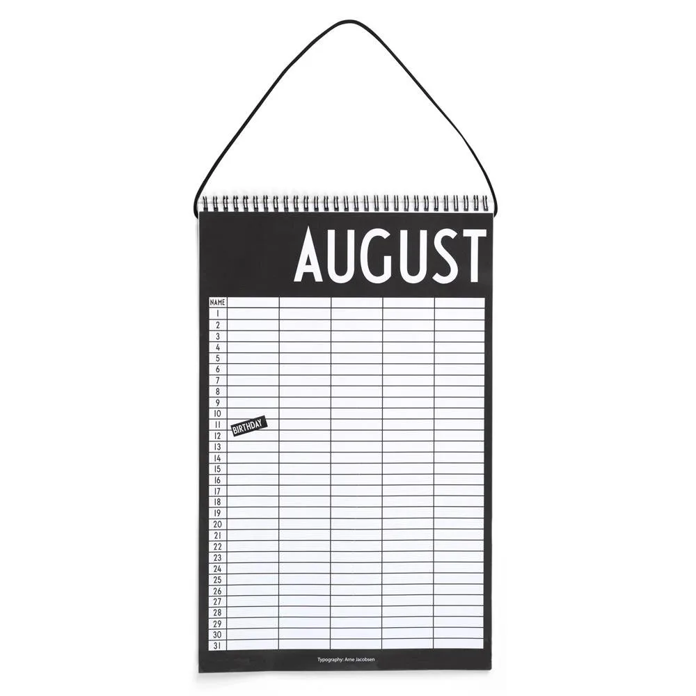 Design Letters maandkalender, Black Design Letters