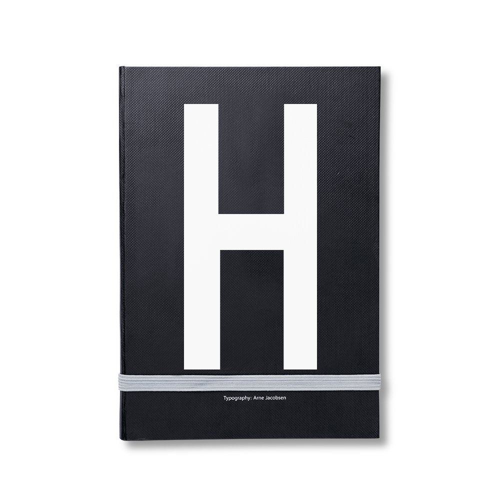 Design Letters persoonlijk notitieboek H | Scandinavisch Interieur | Kalenders & notitieboeken | Zwart