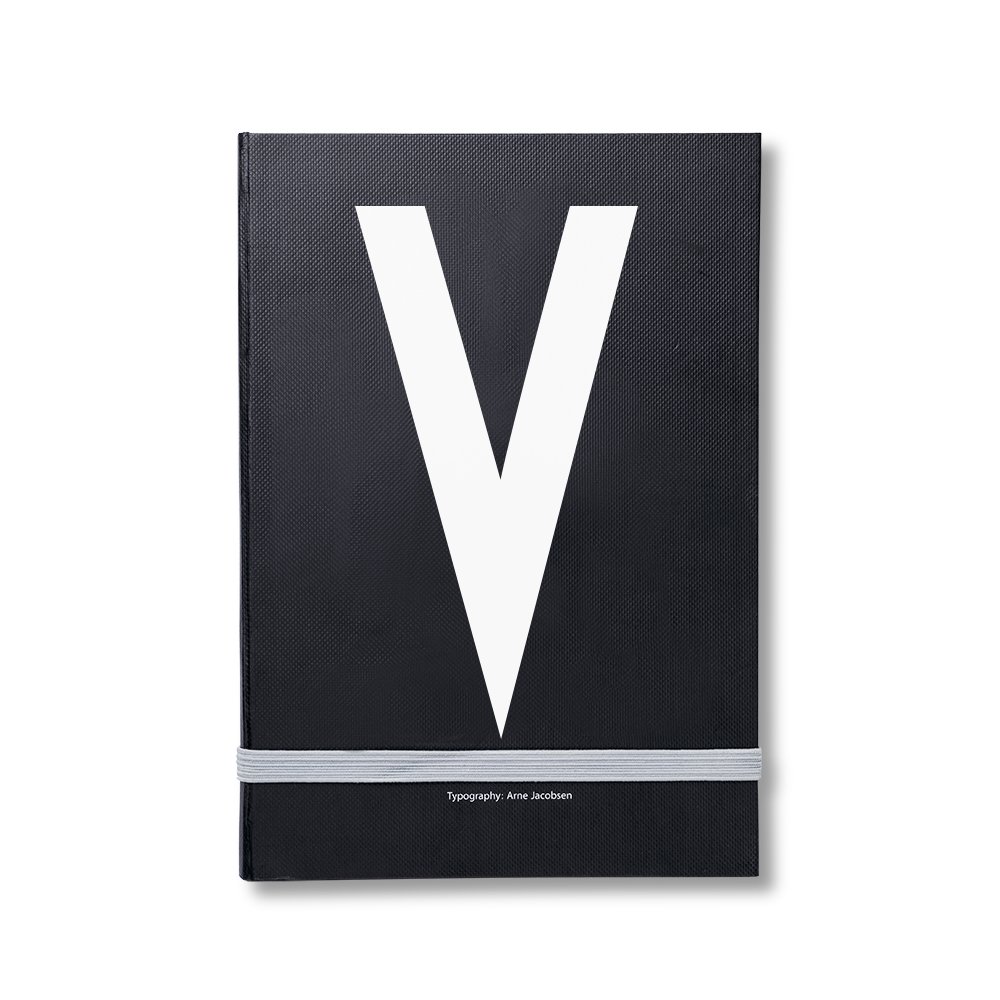 Design Letters persoonlijk notitieboek V | Scandinavisch Interieur | Kalenders & notitieboeken | Zwart