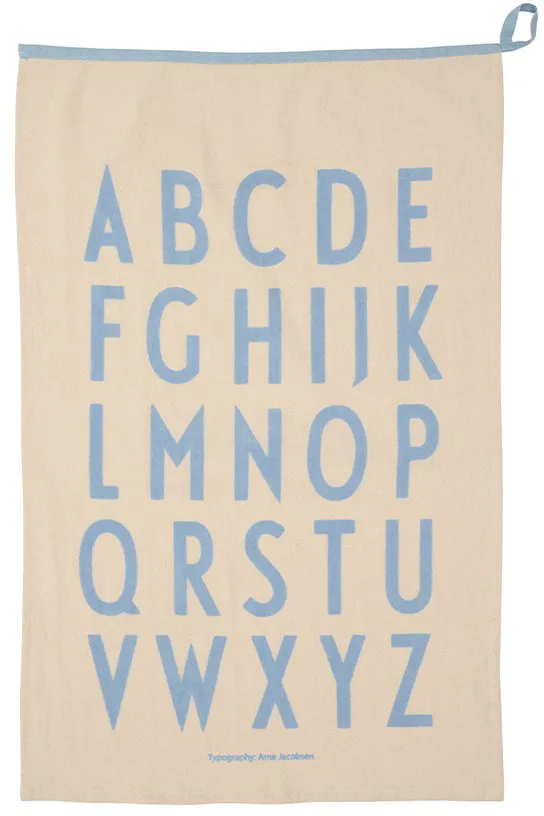 Design Letters Premium classic theedoek 50x70cm, ABC-blauw Design Letters