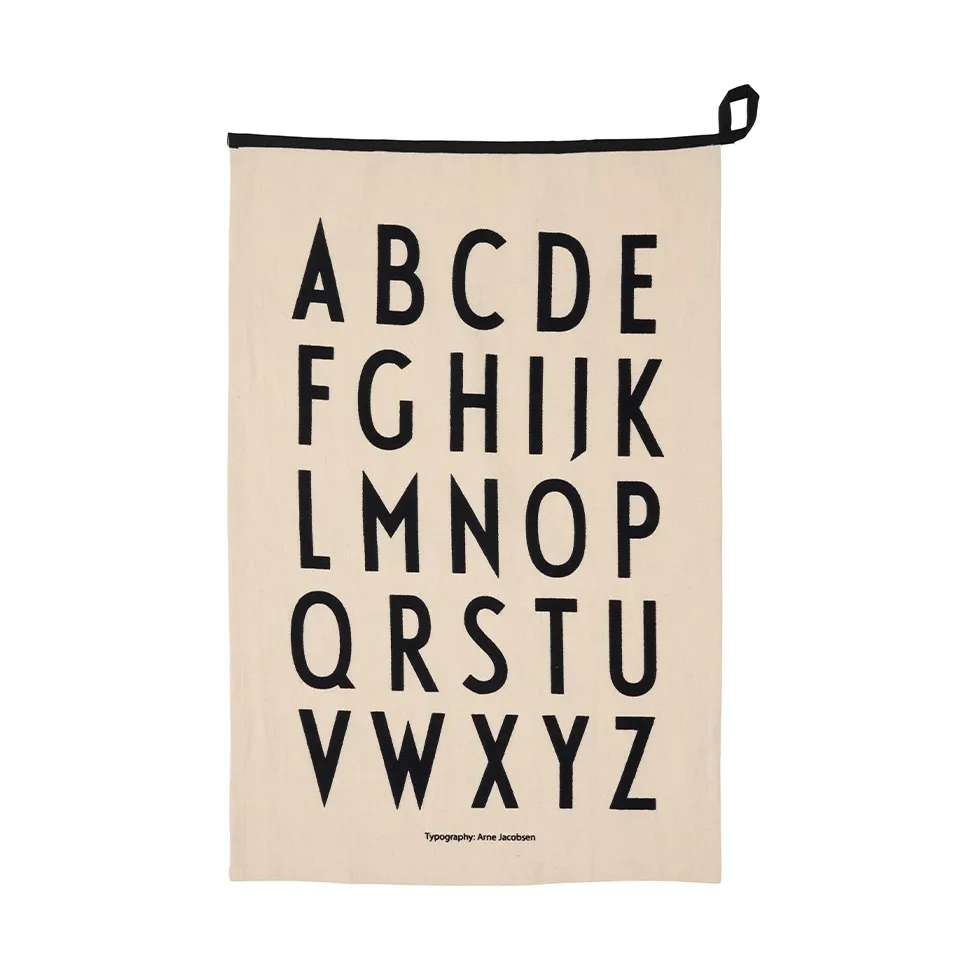 Design Letters Premium classic theedoek 50x70cm, ABC-zwart Design Letters