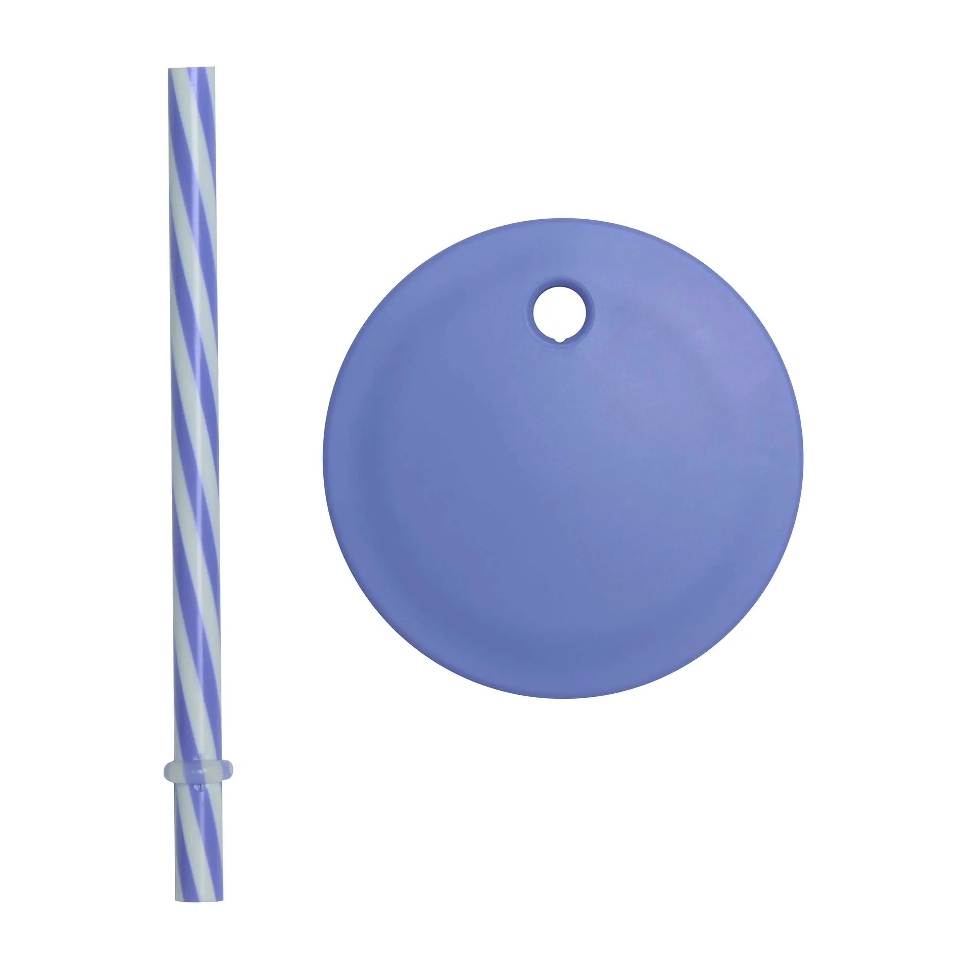 Design Letters rietje met deksel, Blue Design Letters