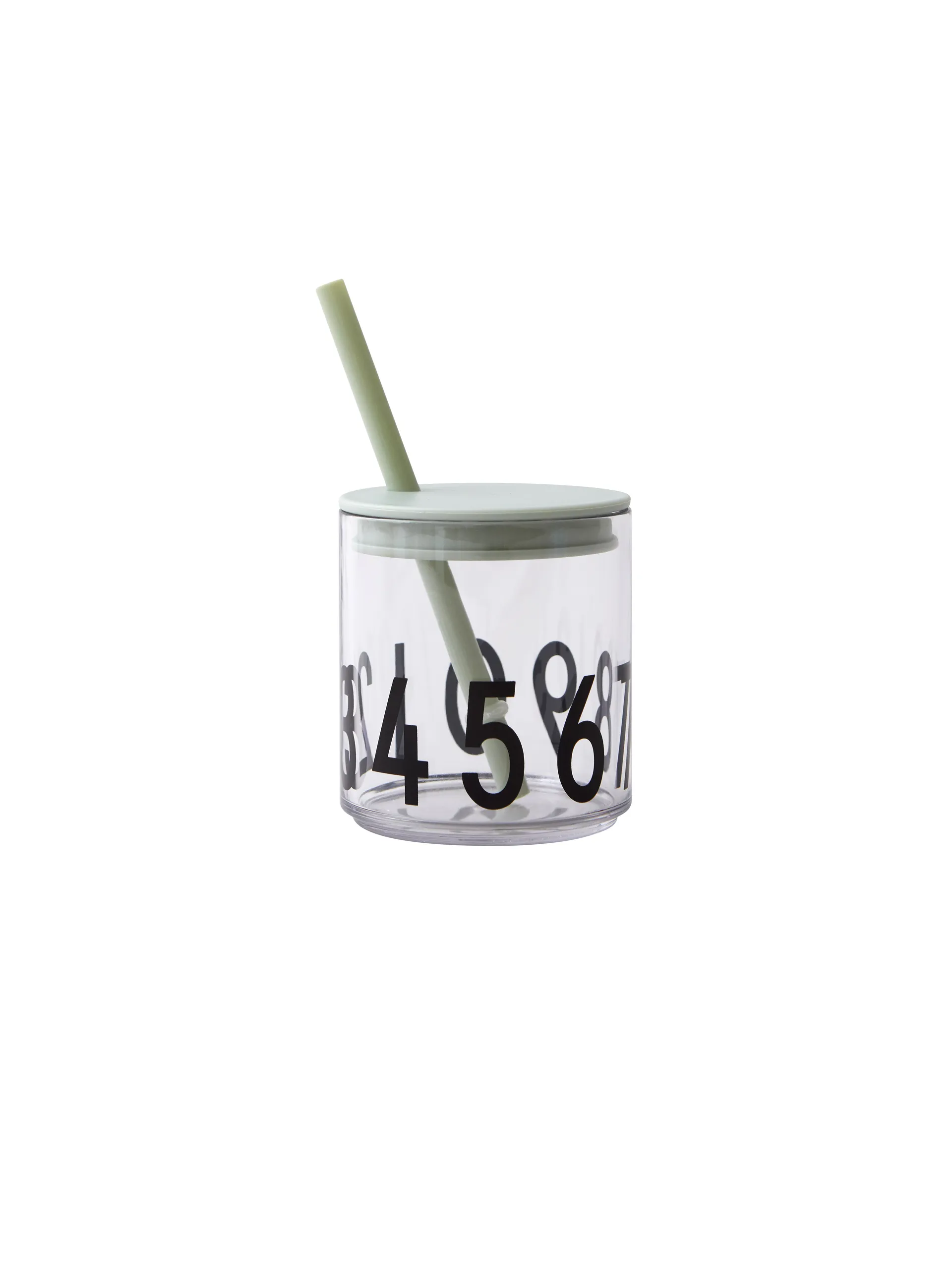Design Letters rietje met deksel, Groen Design Letters
