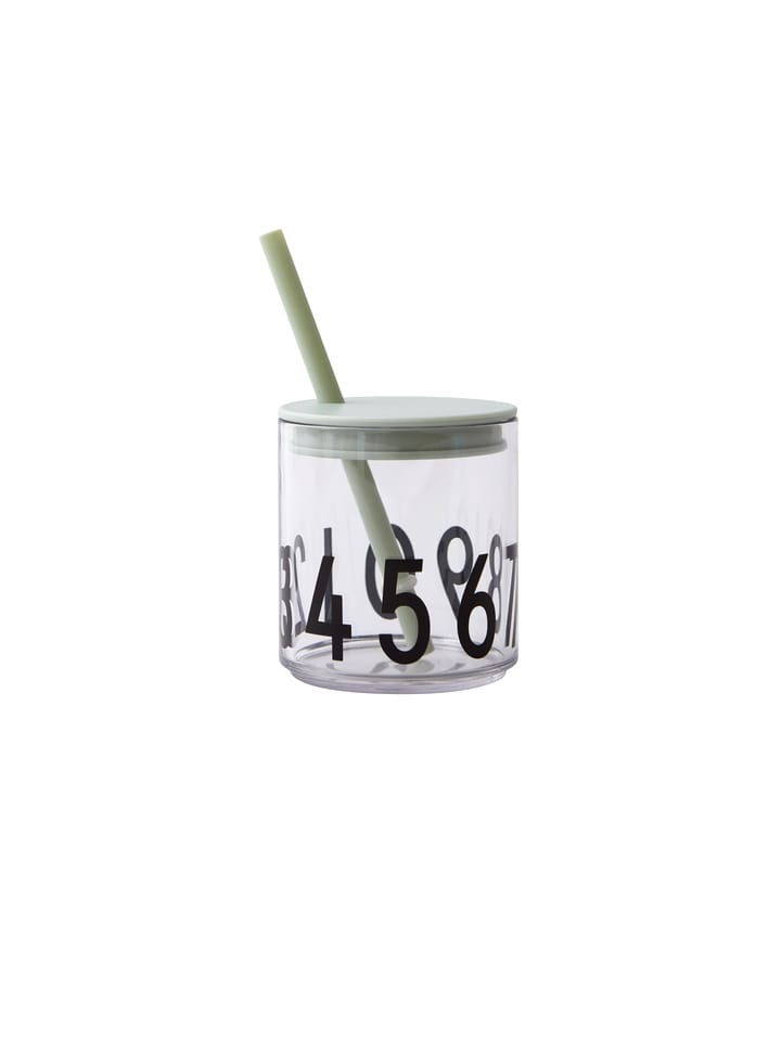 Design Letters rietje met deksel, Groen Design Letters