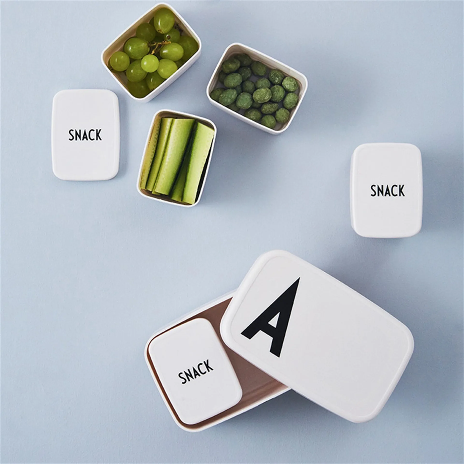 Design Letters snackbox voor lunchbox, wit Design Letters