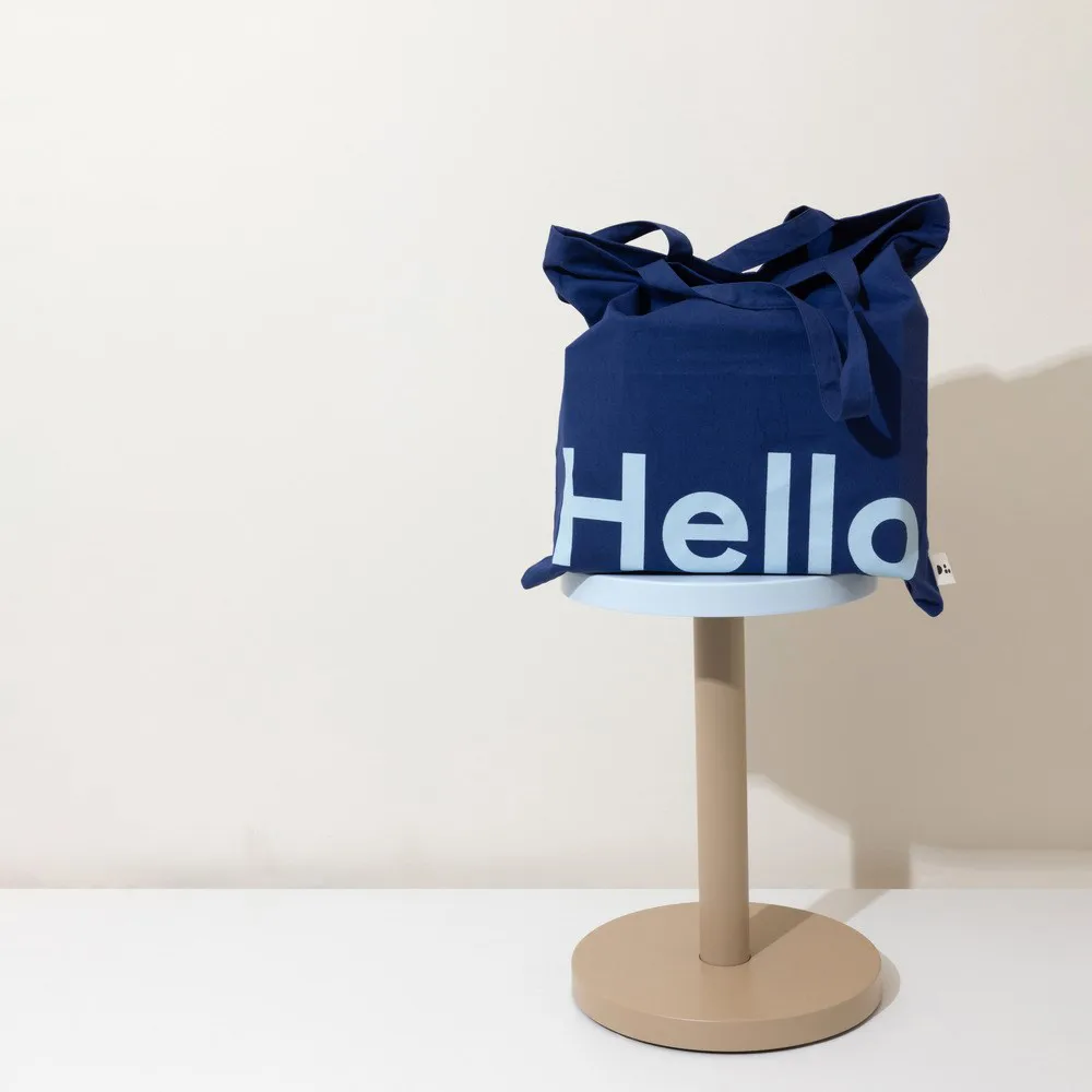 Design Letters Tote bag tas, Hello-donkerblauw Design Letters