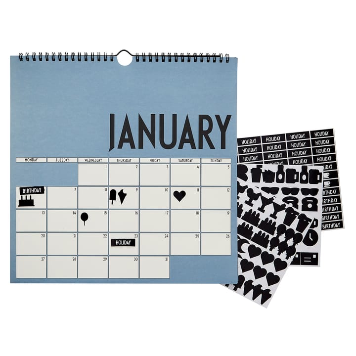 Design Letters wandkalender 2020, Blauw Design Letters