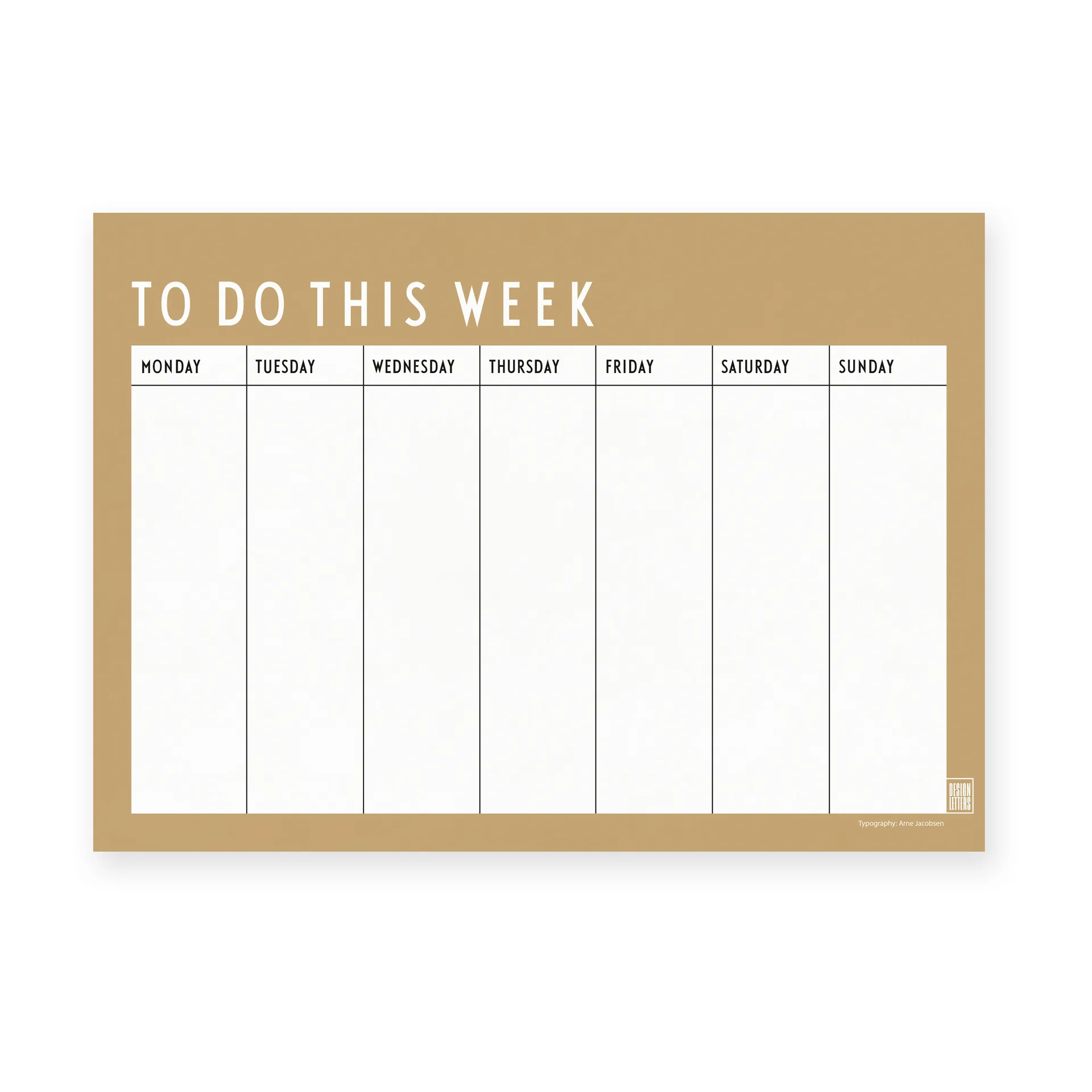 Design Letters weekplanner, Beige Design Letters