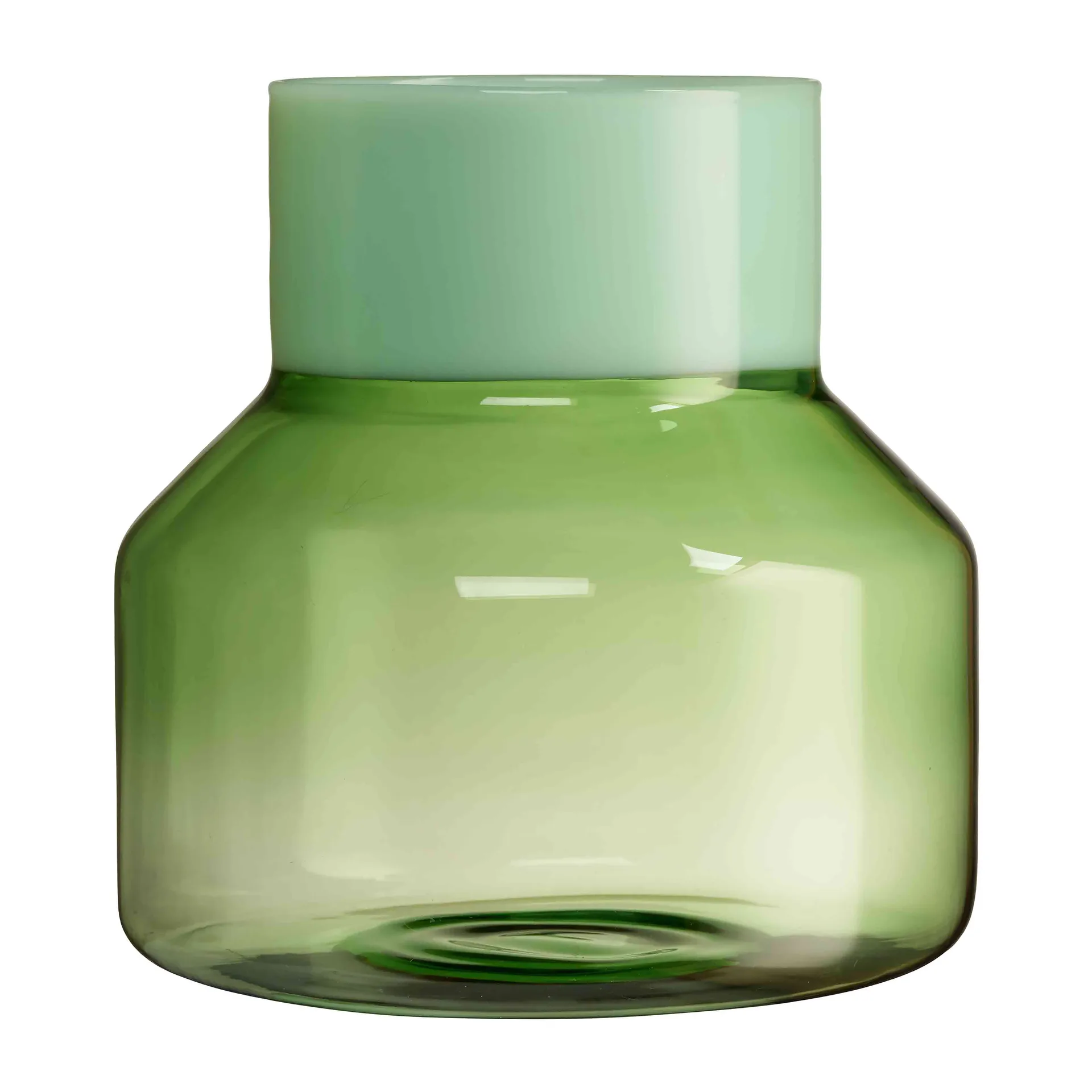 Generous vaas large Ø16,5 cm, Milky green-green Design Letters
