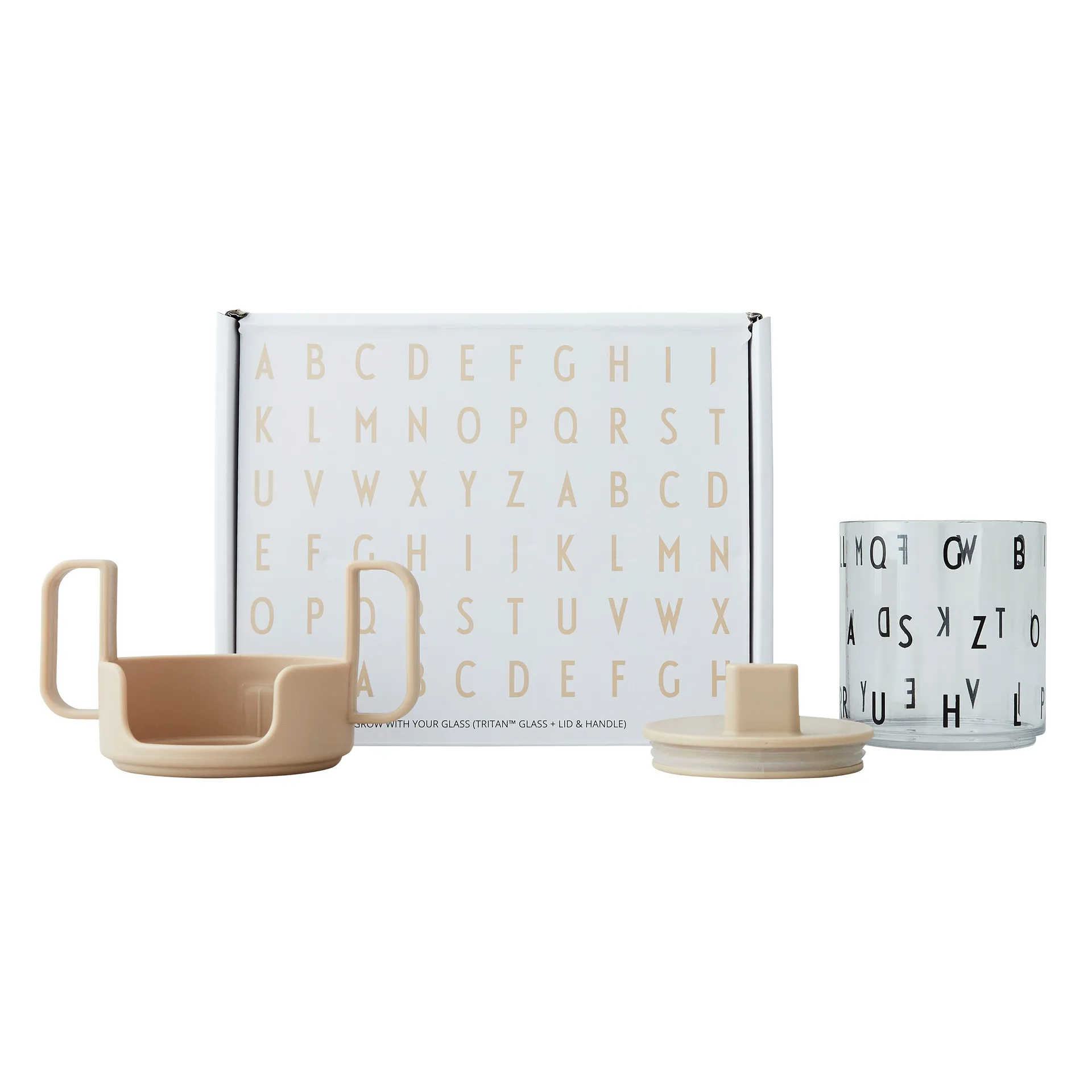 Grow with your cup beker, Beige Design Letters