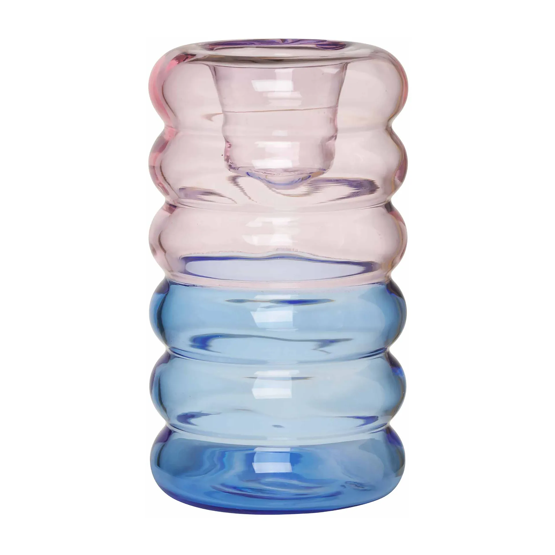 Hoop kandelaar Ø3,5x9 cm, Pink-blue Design Letters