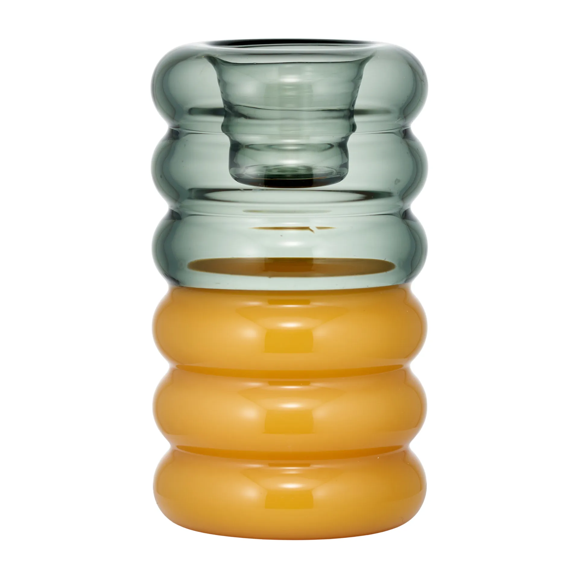 Hoop kandelaar Ø3,5x9 cm, Smoke-milky yellow Design Letters