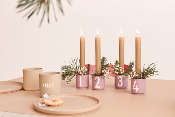 Mini Cups beker set van 4, Lavender Design Letters