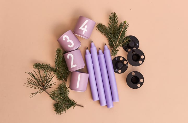 Mini Cups beker set van 4, Lavender Design Letters