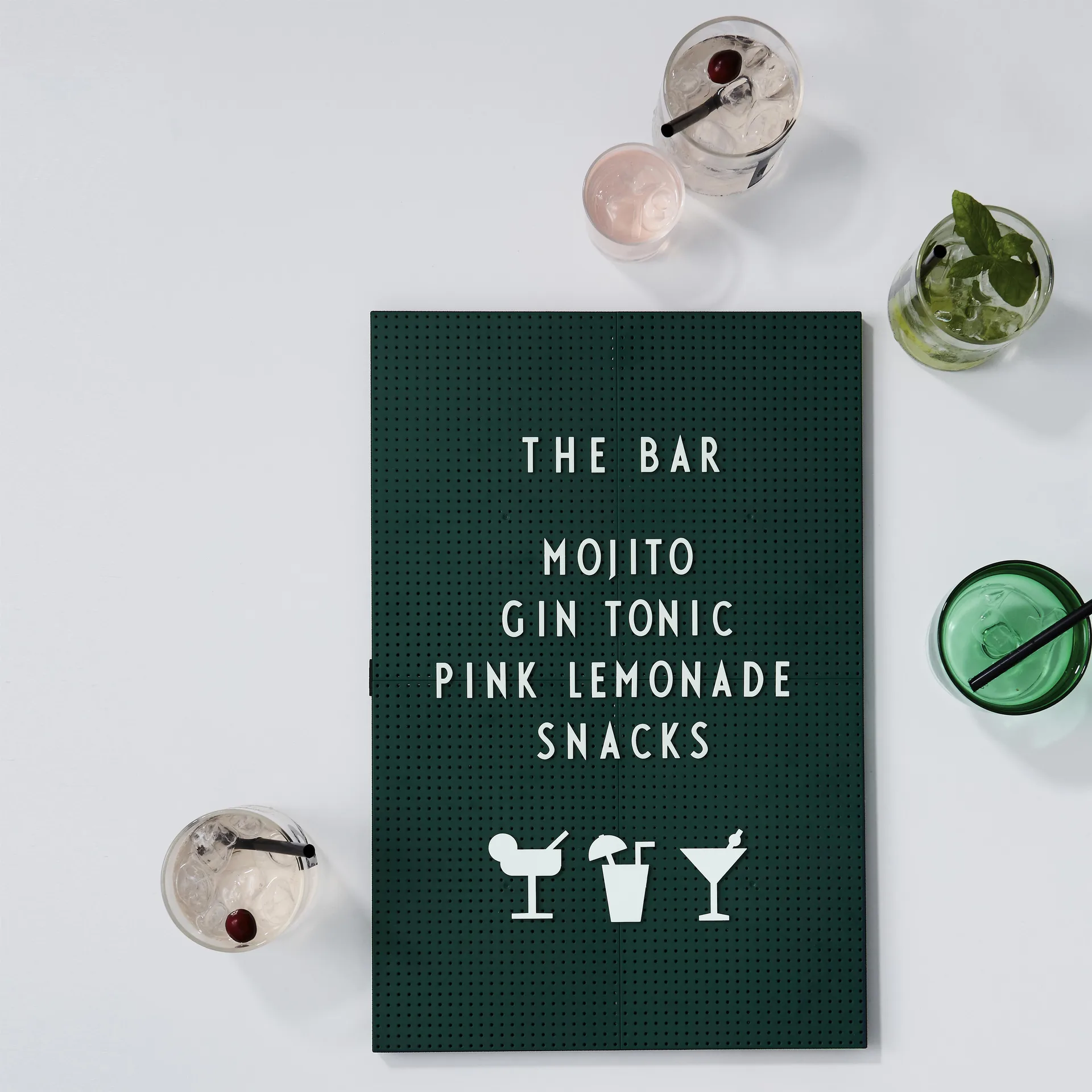 Party icons voor letterbord 20-delig, zwart Design Letters