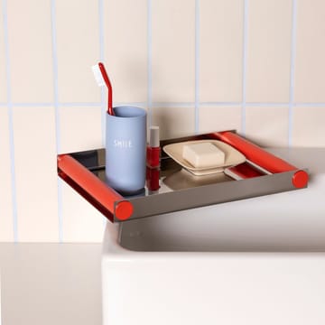 Ray tray disco dienblad 20,5x30 cm - Red coral-roestvrij staal - Design Letters