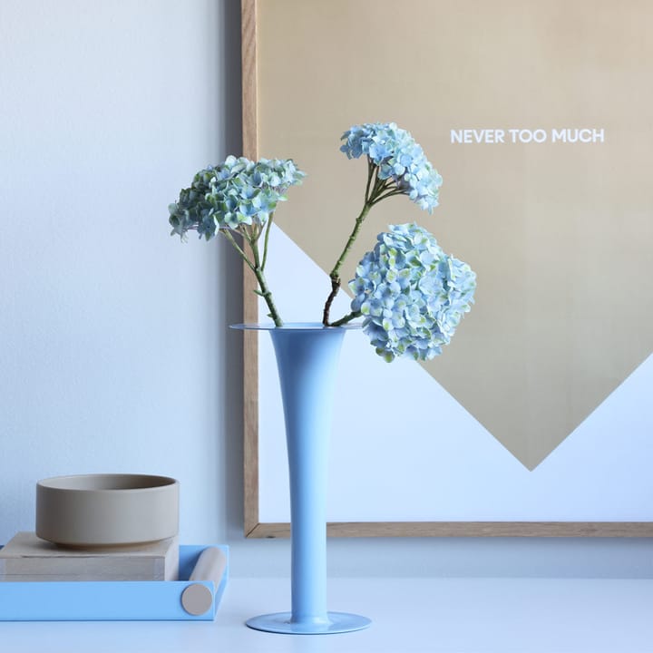 Trompet 2-in-1 vaas en kandelaar 24 cm, Blue Design Letters