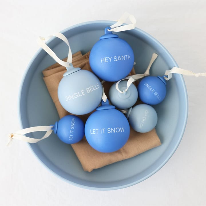 XMAS Stories kerstbal Ø4 cm 4-delig - Cobalt blue-light blue - Design Letters