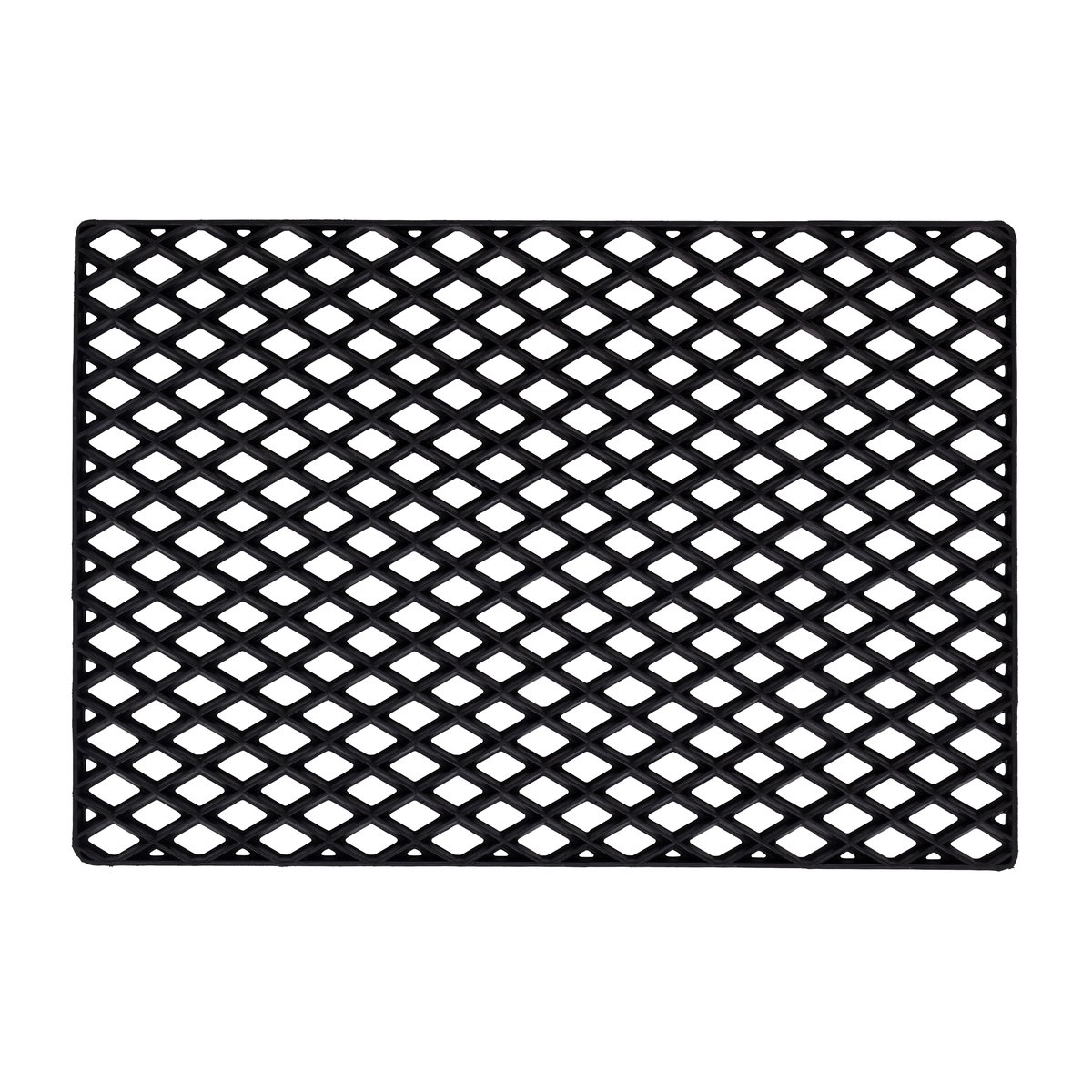 Dixie Black grid deurmat 60x90 cm | Scandinavisch Interieur | Deurmatten | Zwart