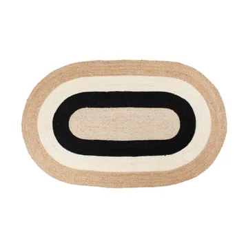 Elin gestreept ovaal jutekleed 92x150 cm - Black - Dixie