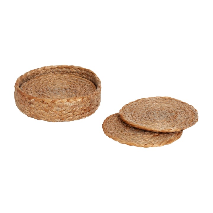 Elin glasonderzetter Ø10,5 cm 6-pack - Natuur - Dixie