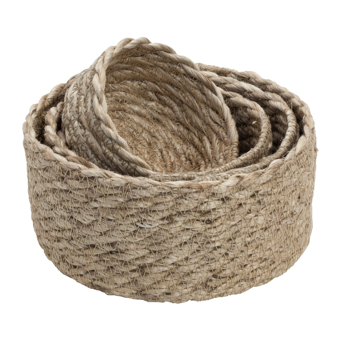 Dixie Elin jutemand mini twist 4-pack Natuur-grijs | Scandinavisch Interieur | Opbergmanden | Beige