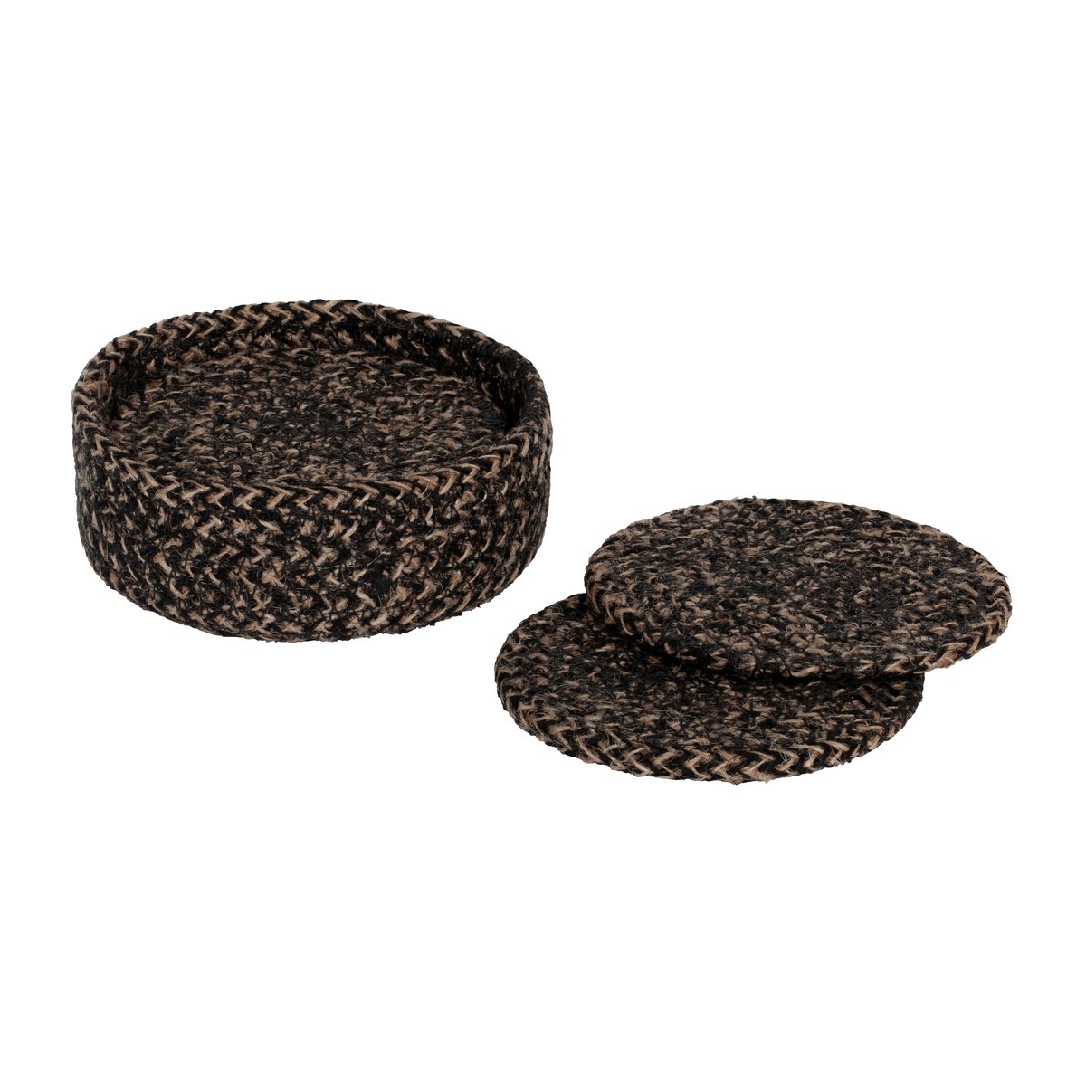 Dixie Ella glasonderzetters o10,5 cm 6-pack Zwart | Scandinavisch Interieur | Onderzetters | Zwart