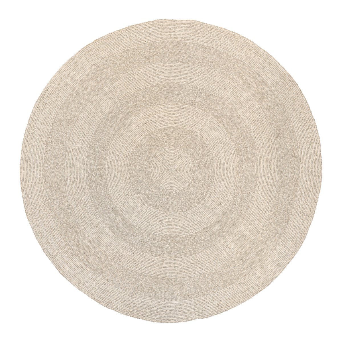 Dixie Ella jute vloerkleed o150 cm Wit-natuur | Scandinavisch Interieur | Vloerkleden van natuurlijke vezels | Wit