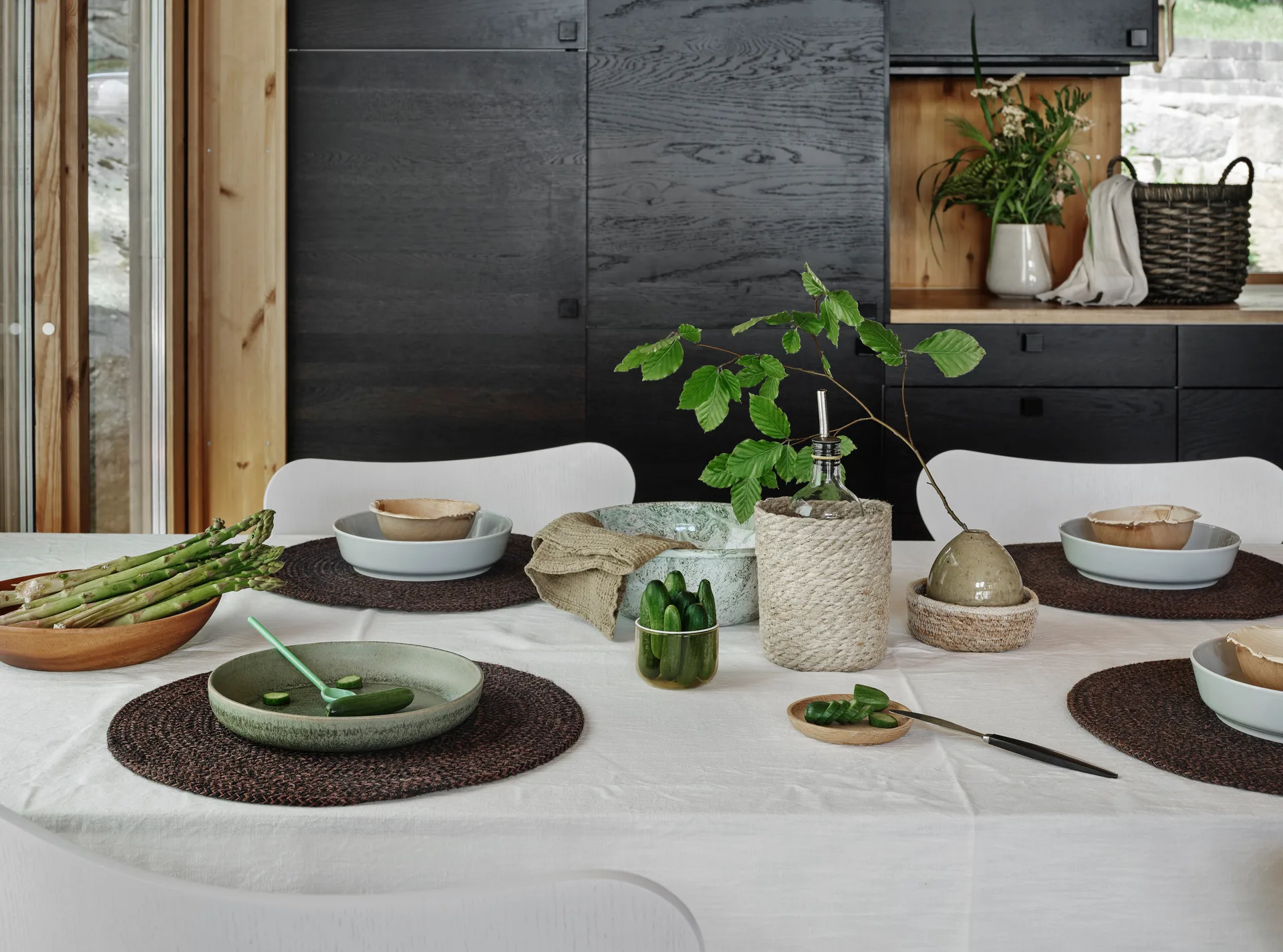 Ella placemat Ø38 cm, Bruin-zwart Dixie