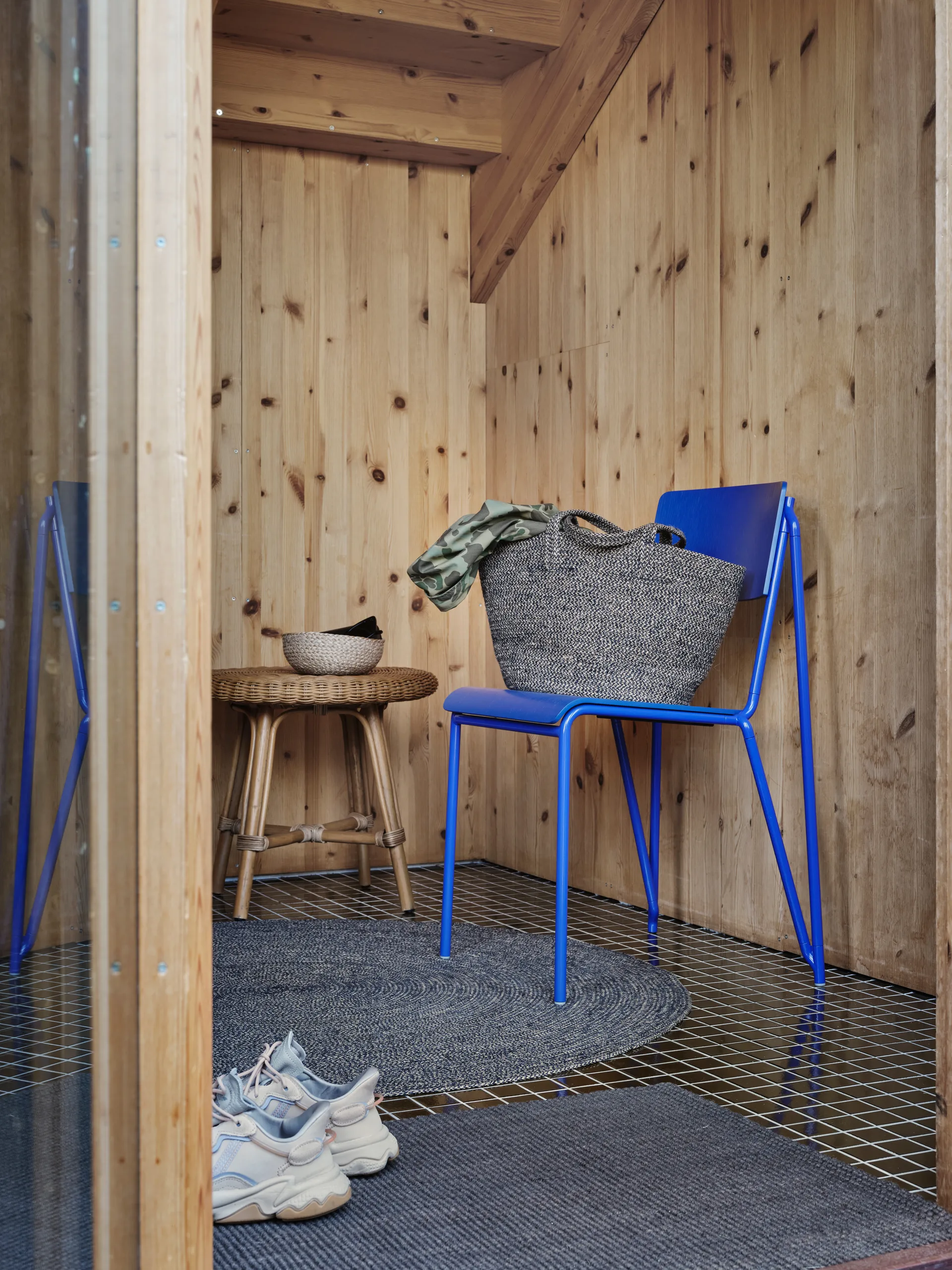 Ella vloerkleed Ø125 cm, Zwart-natuur Dixie