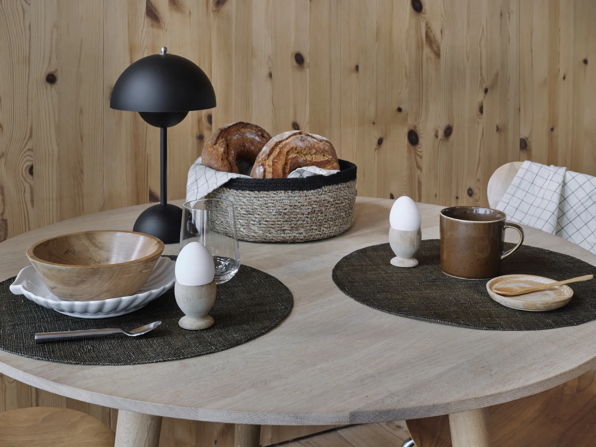 Emil broodmand 3-pack, naturel-zwart Dixie