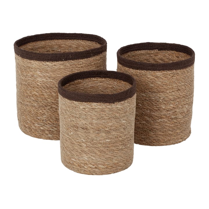 Emil opbergmand 3-pack large - Natuur-bruin - Dixie