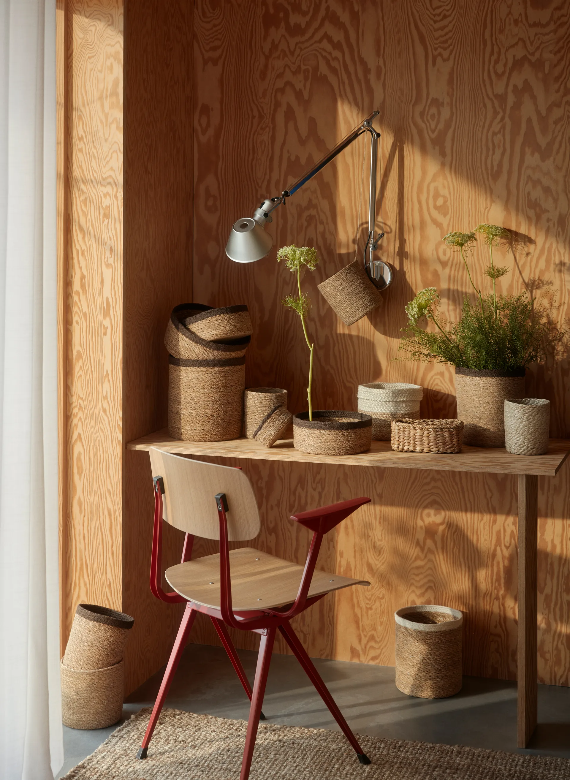 Emil opbergmand 3-pack small, Natuur-bruin Dixie