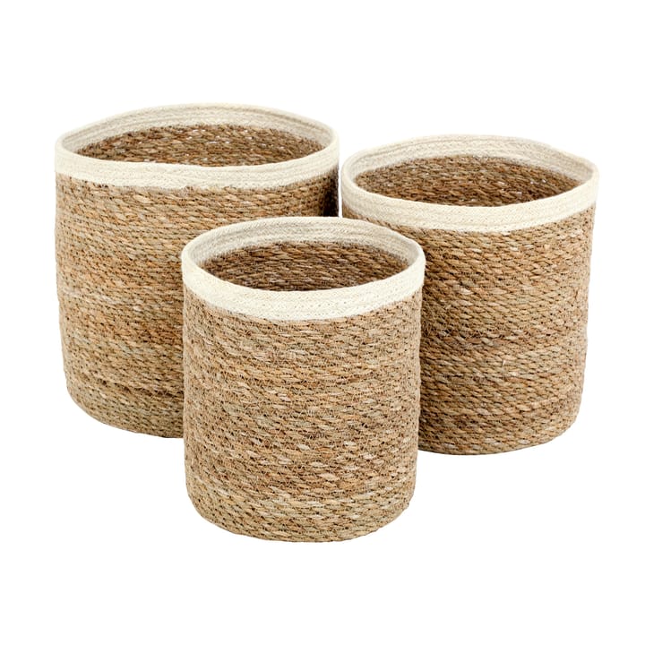 Emil opbergmand 3-pack small - Natuur-wit - Dixie