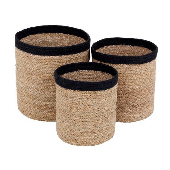 Emil opbergmand 3-pack small - Natuur-zwart - Dixie