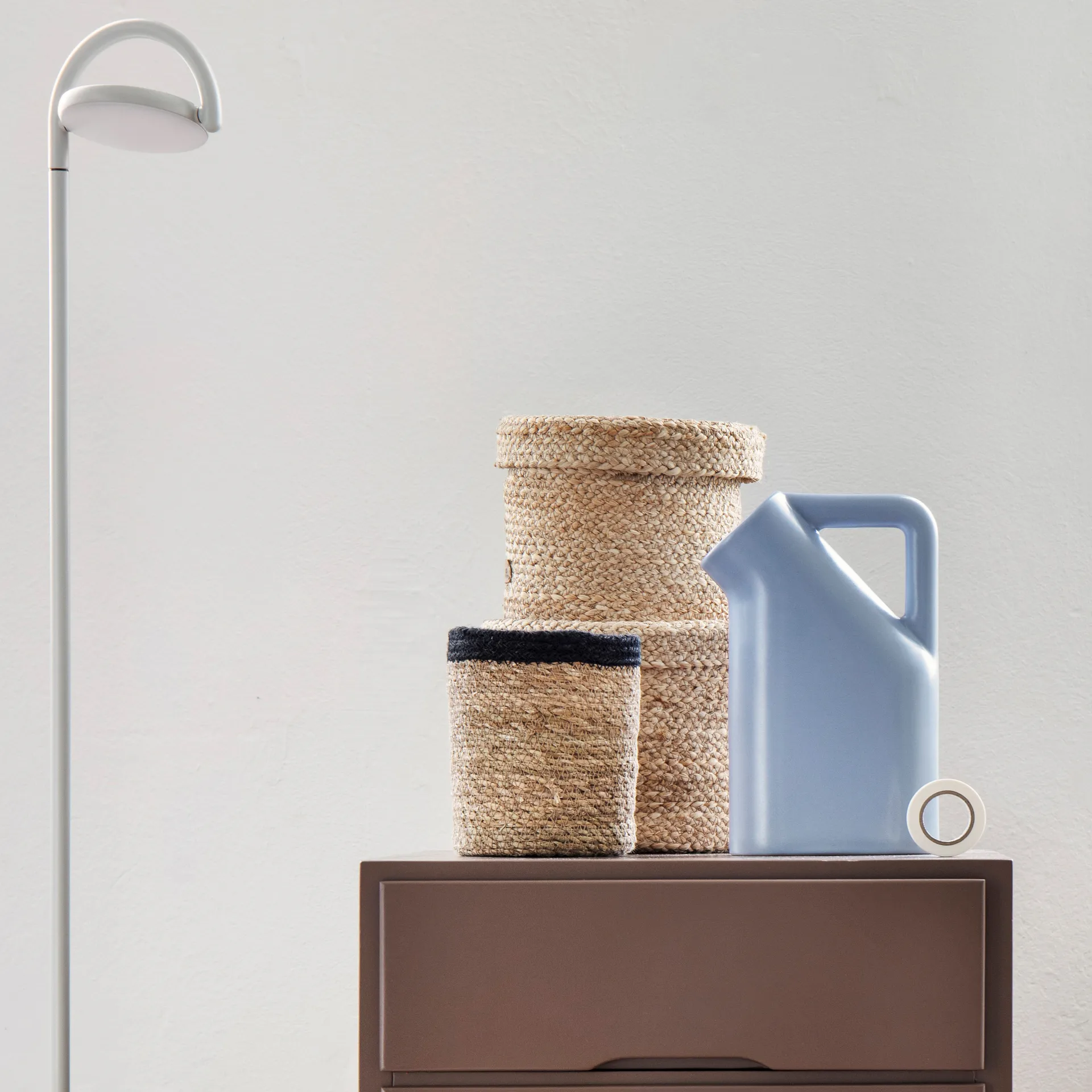 Emil opbergmand 3-pack small, Natuur-zwart Dixie