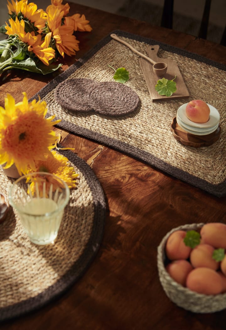 Emil placemat rond, Natuur-bruin Dixie
