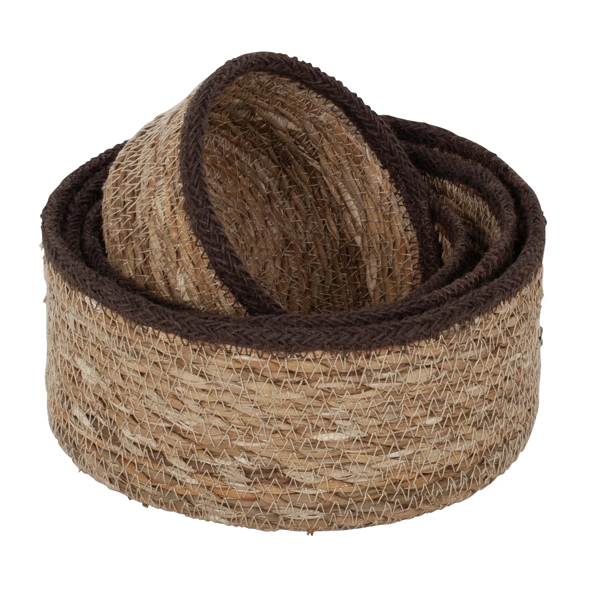 Emil seagrass mand small 4-pack, Natuur-bruin Dixie