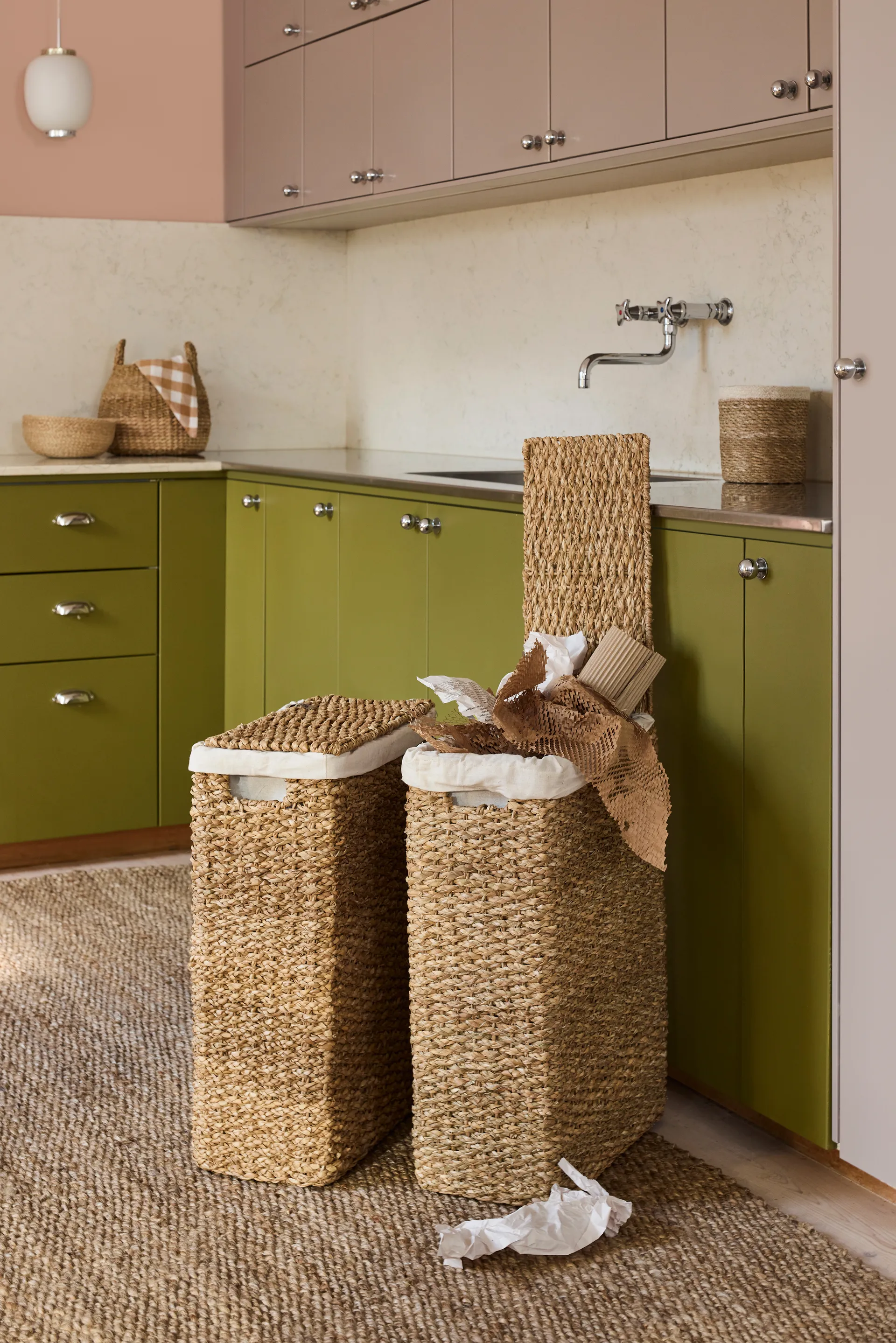 Esther gevlochten wasmand natuur , 58 cm Dixie