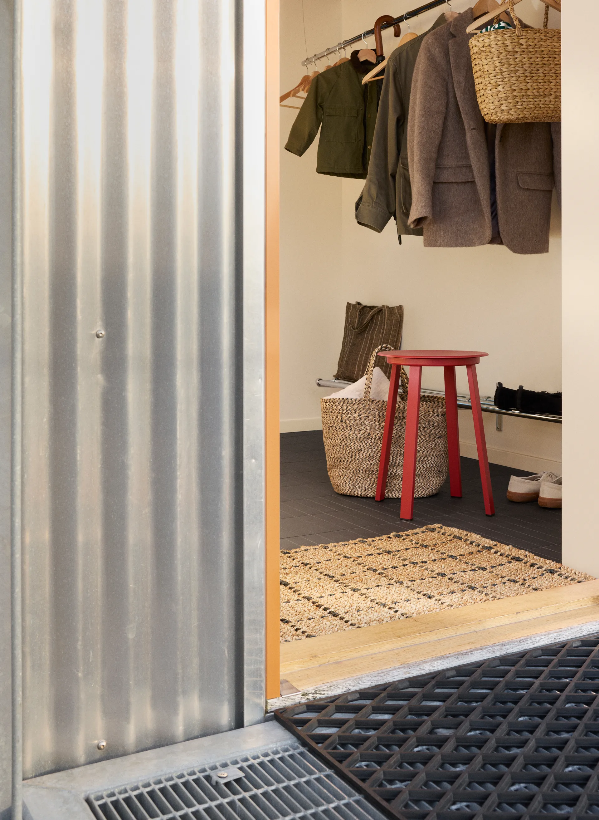 Freja deurmat geruit 60x90 cm, Natural-dark grey Dixie