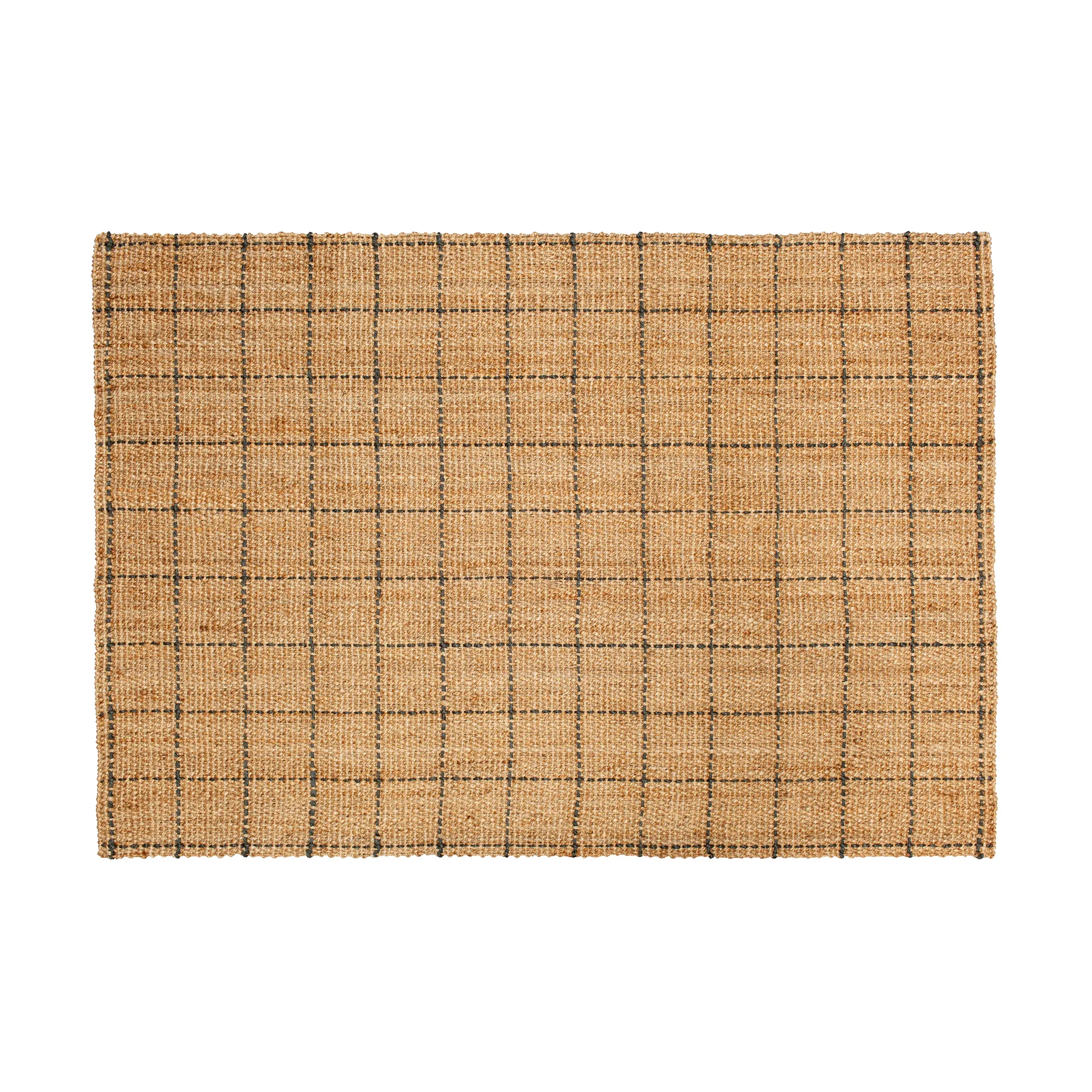 Freja jute vloerkleed geruit 160x230 cm, Natural-dark grey Dixie