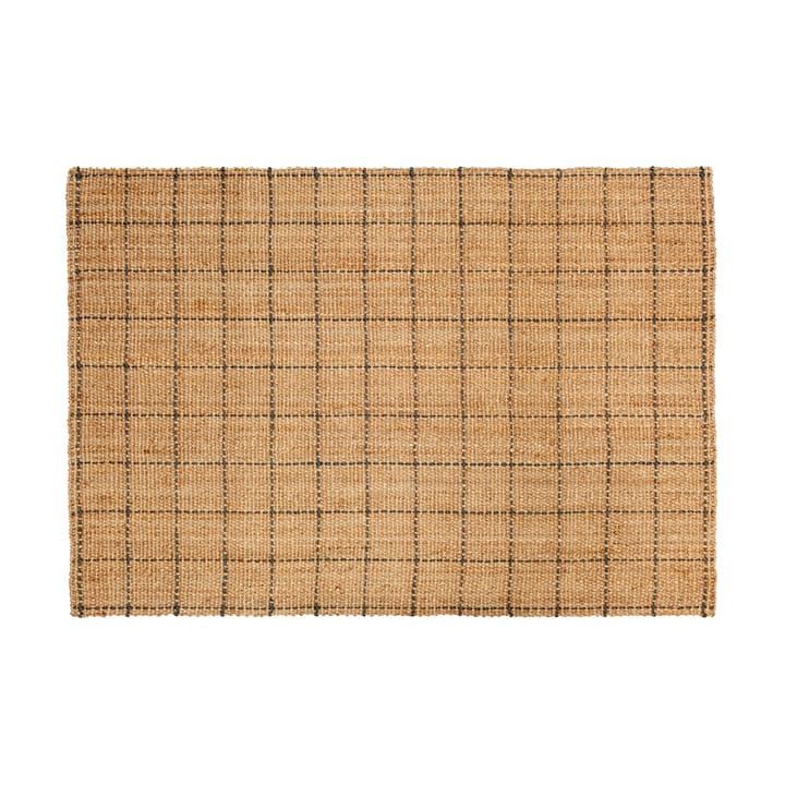 Freja jute vloerkleed geruit 160x230 cm - Natural-dark grey - Dixie