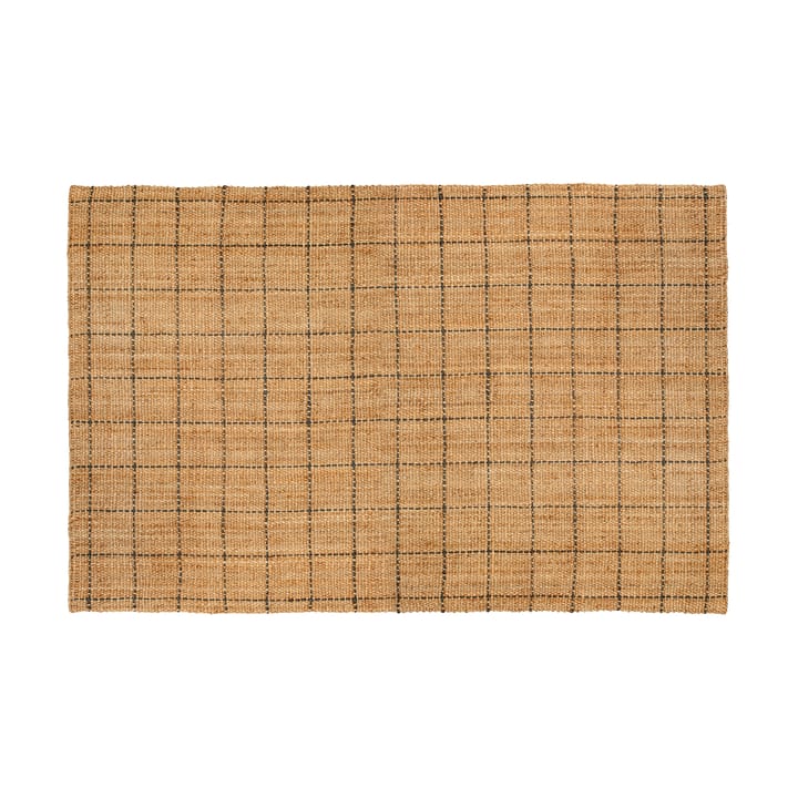 Freja jute vloerkleed geruit 190x290 cm - Natural-dark grey - Dixie