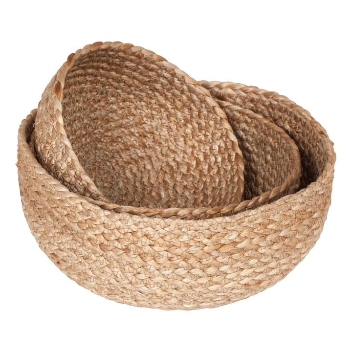 Gevlochten broodmand 3-pack - Natuur - Dixie