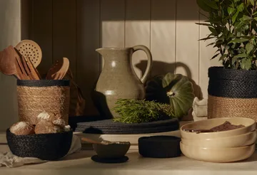 Gevlochten broodmand 3-pack - Zwart - Dixie