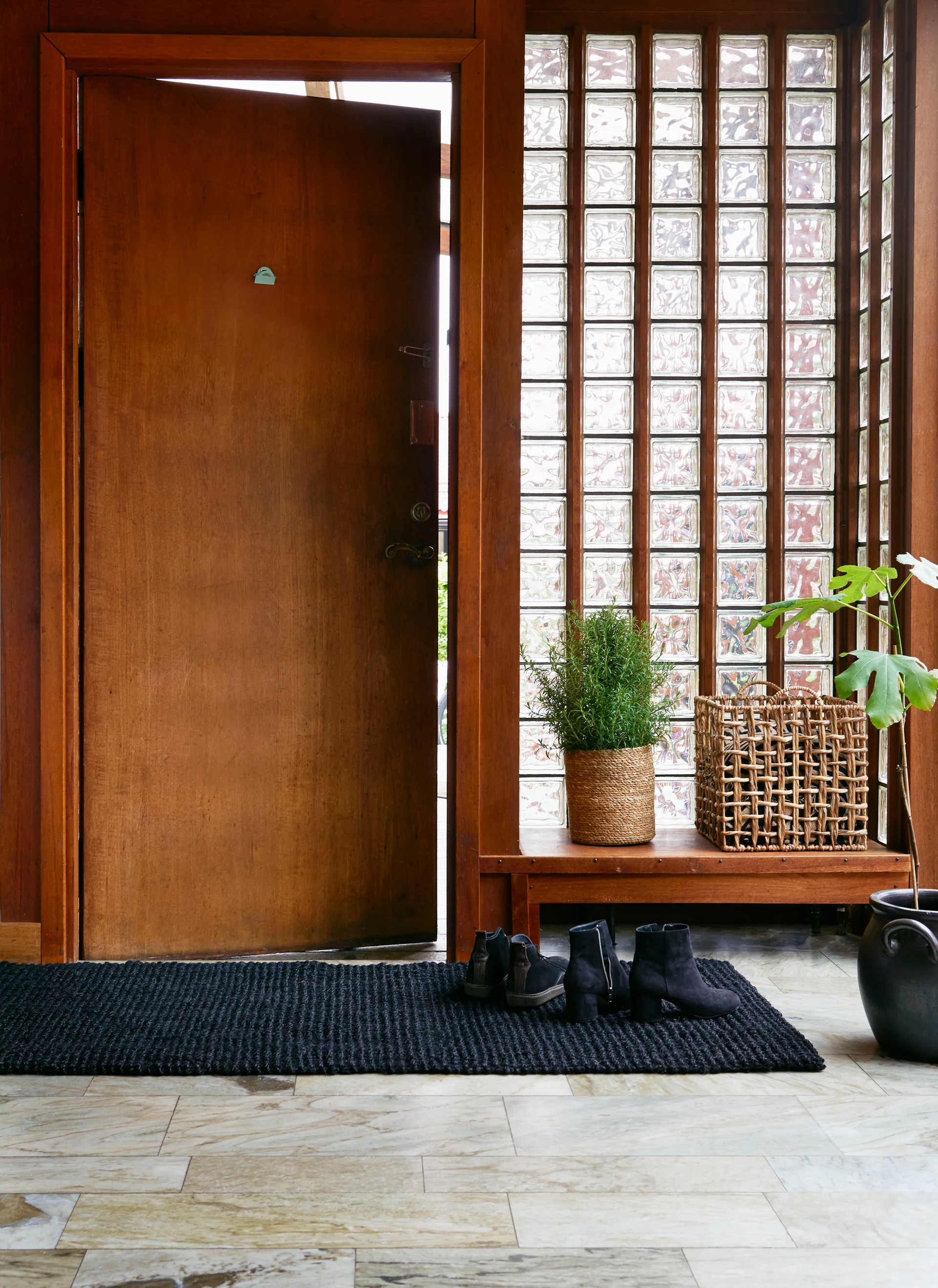 Jute deurmat zwart, 70 x 120 cm Dixie