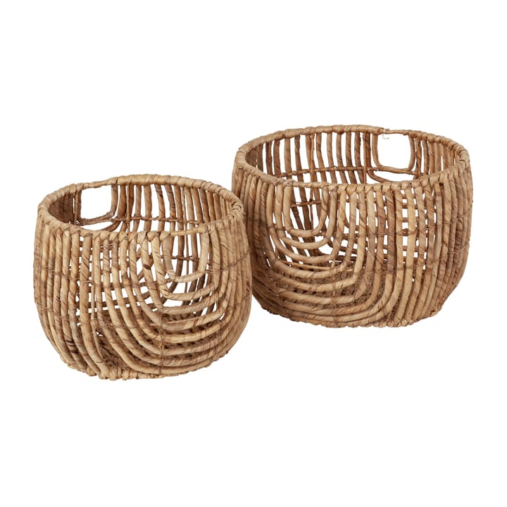 Lily round open twist mand 2-delig - Natural - Dixie